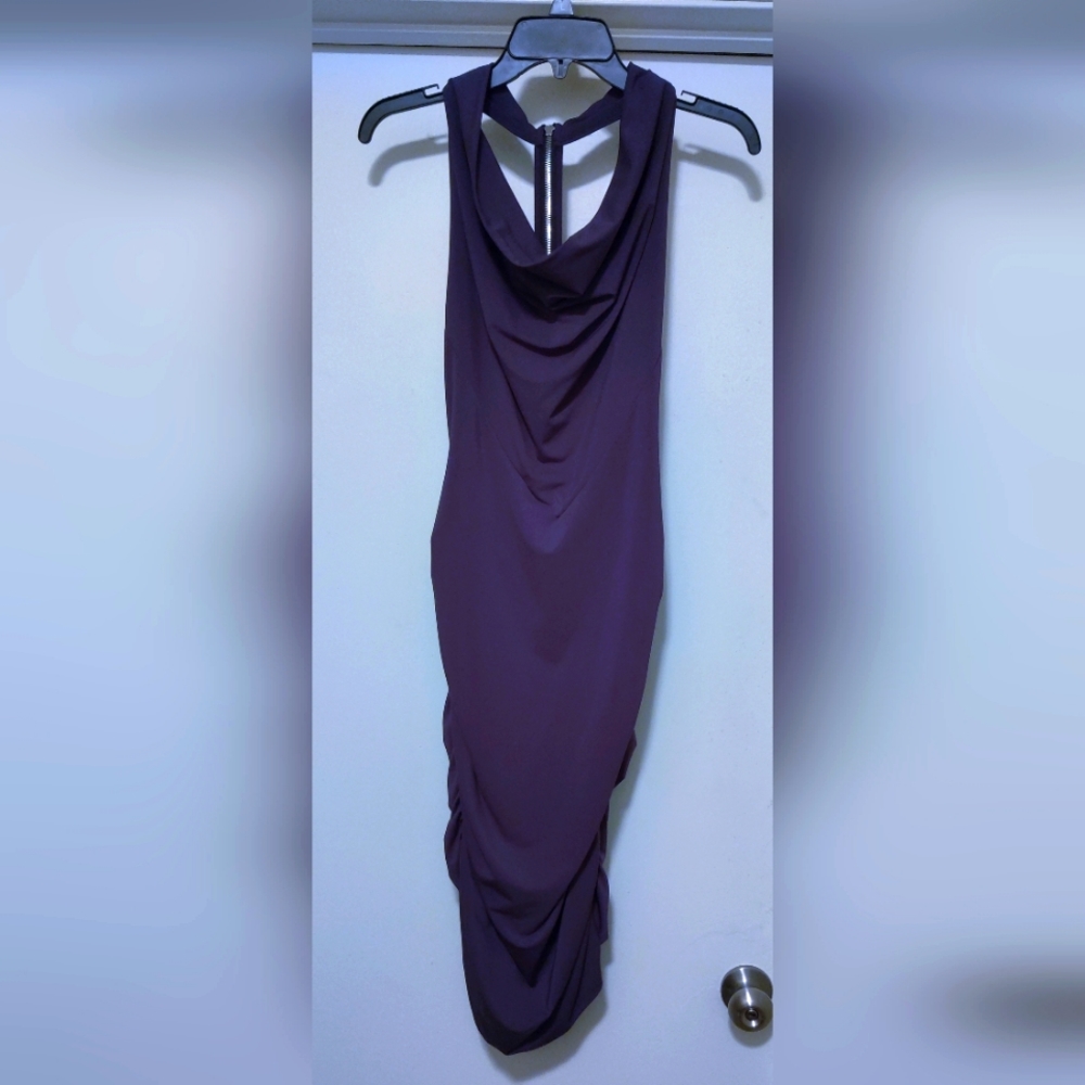 Sleeveless Grayish Blue Zipper Back Maxi Dress